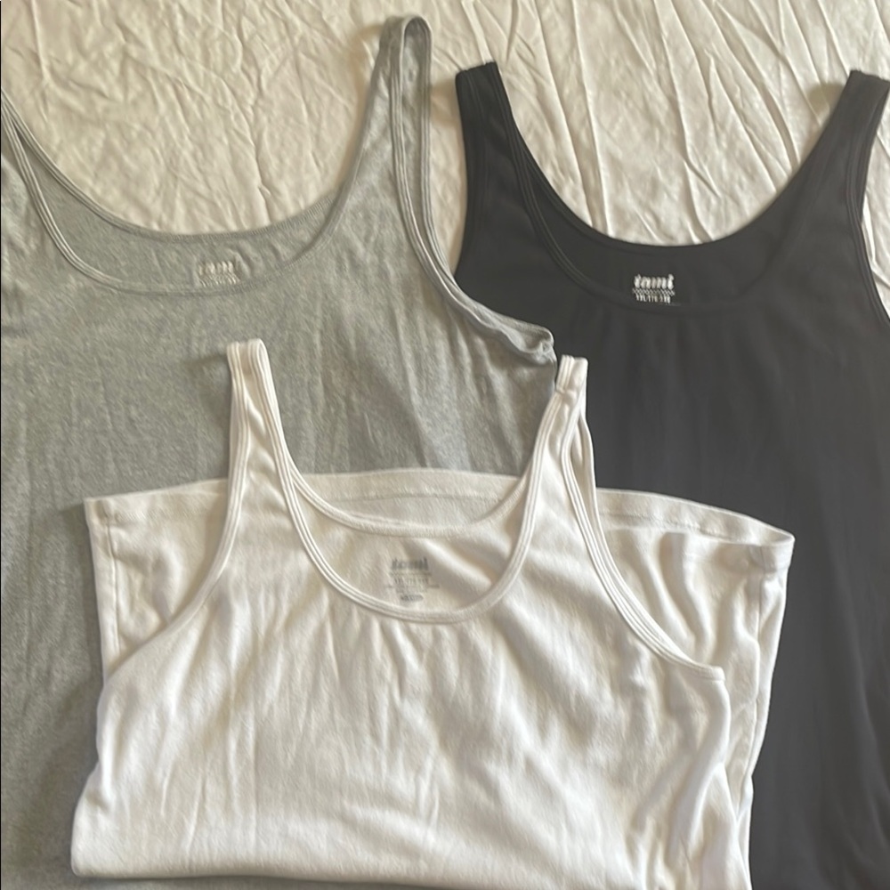 Old Navy Women's Gray, Black, and White Tank Tops(all 3 included in purchase).